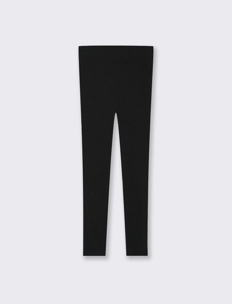 LEGGINGS CON LAVORAZIONE - Nero