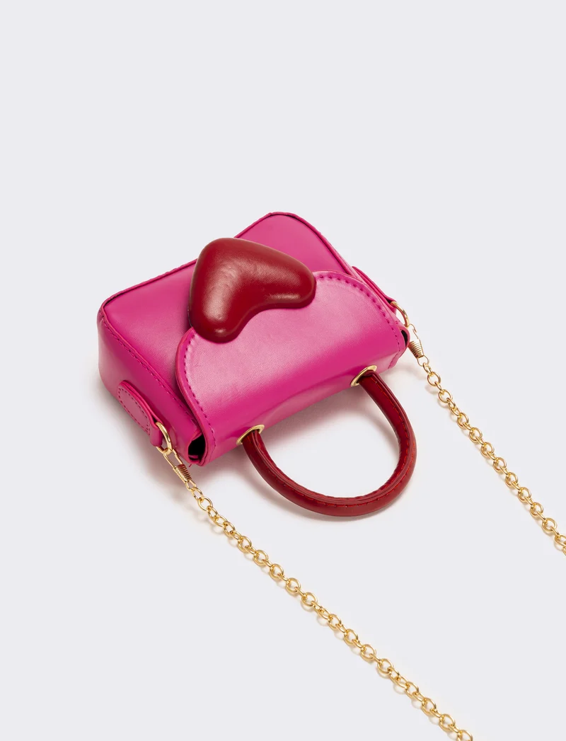 Borsa con chiusura a cuore - Fuxia
