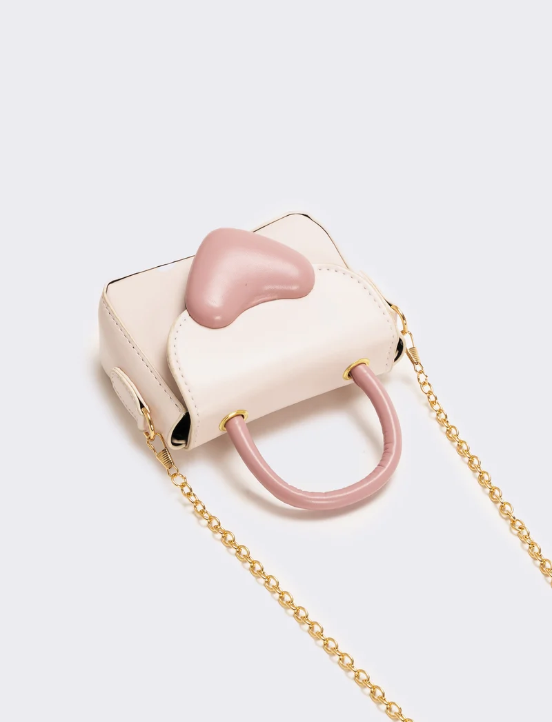 Borsa con chiusura a cuore - Rosa