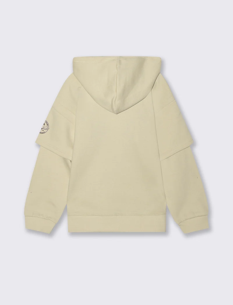 Felpa con cappuccio - Beige