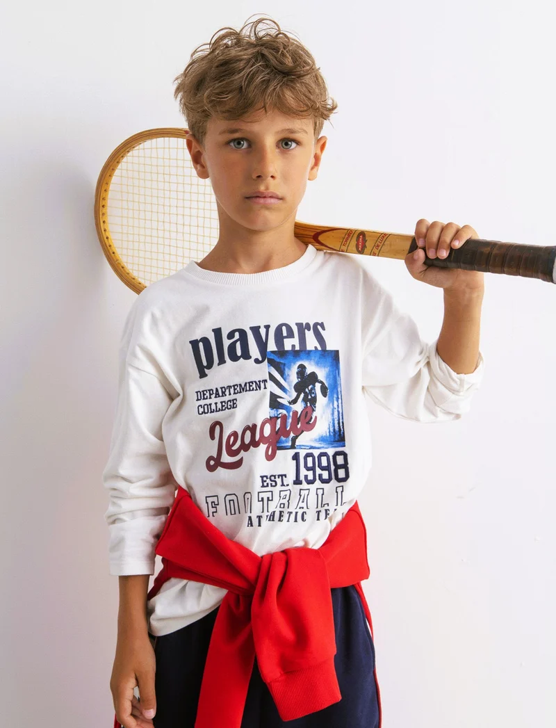 T-shirt con stampa - Bianco latte