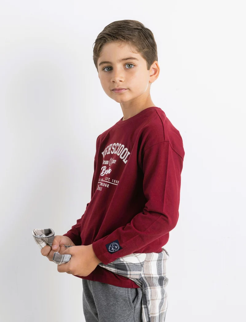 T-shirt con stampa - Bordeaux