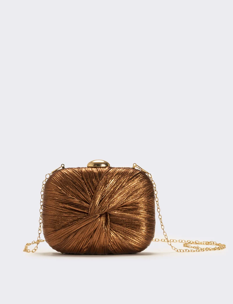Borsa rigida con nodo laminata - Bronzo