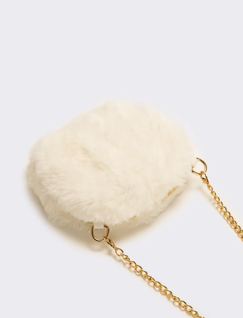 Borsa bambina finta pelliccia coniglietto - Bianco