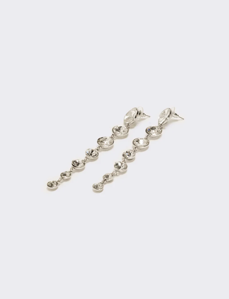 Orecchini con strass pendenti - Argento