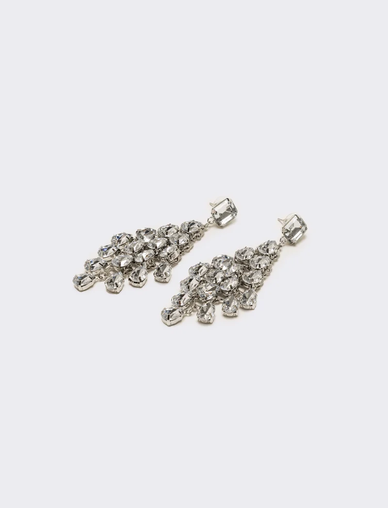 Orecchini con goccia strass - Argento