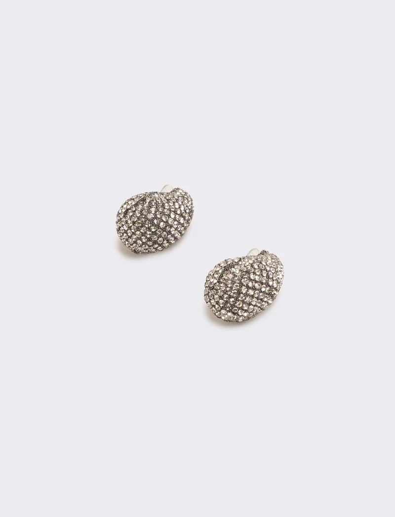 Orecchino goccia strass - Nero