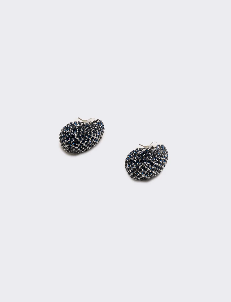 Orecchino goccia strass - Blu