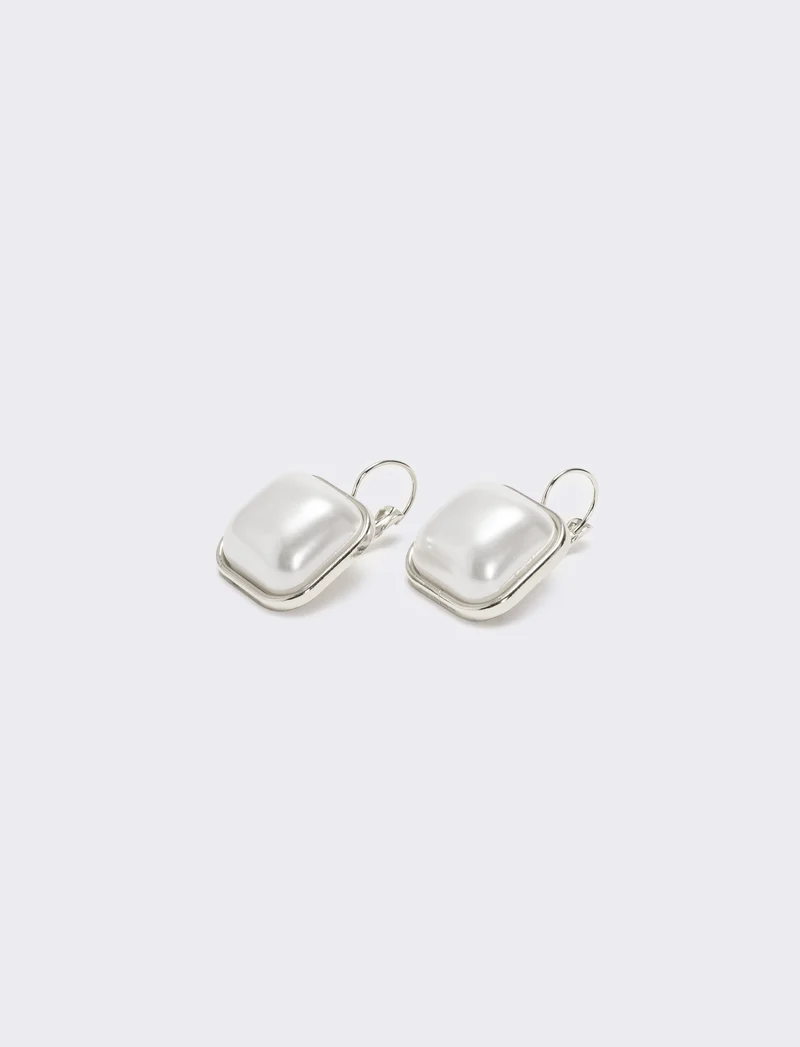 Orecchini con monachina quadrata - Argento