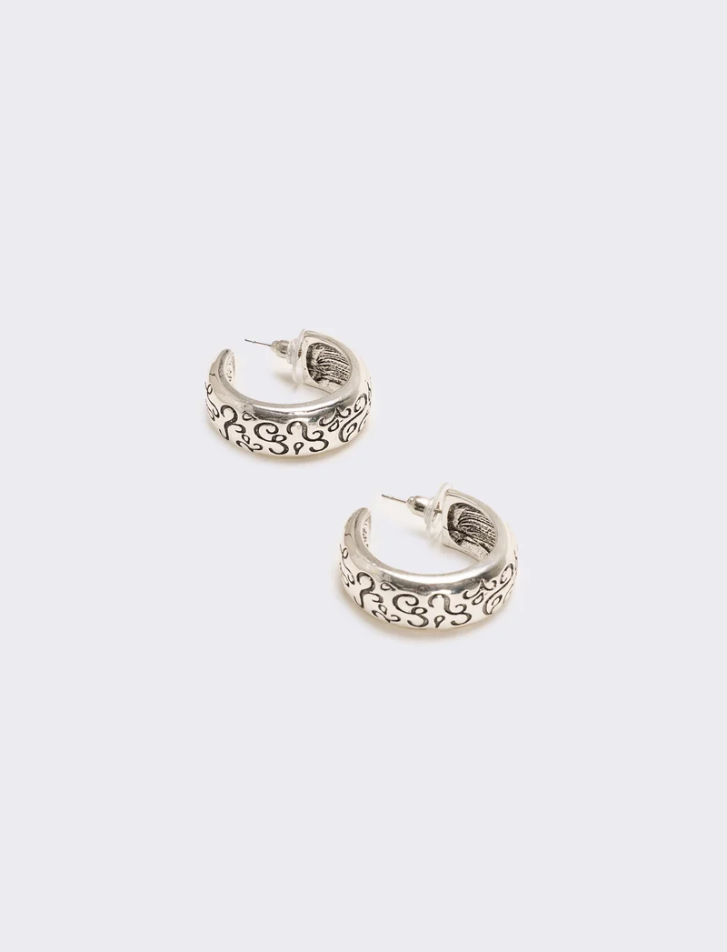 Orecchini mezzo cerchio country - Argento