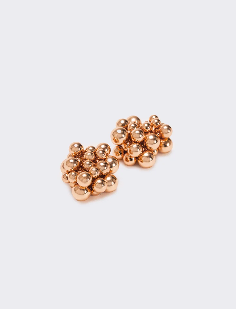 Orecchino con palline a grappolo - Oro rosa
