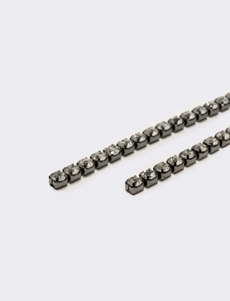 Orecchini fili pendenti con strass - canna di fucile