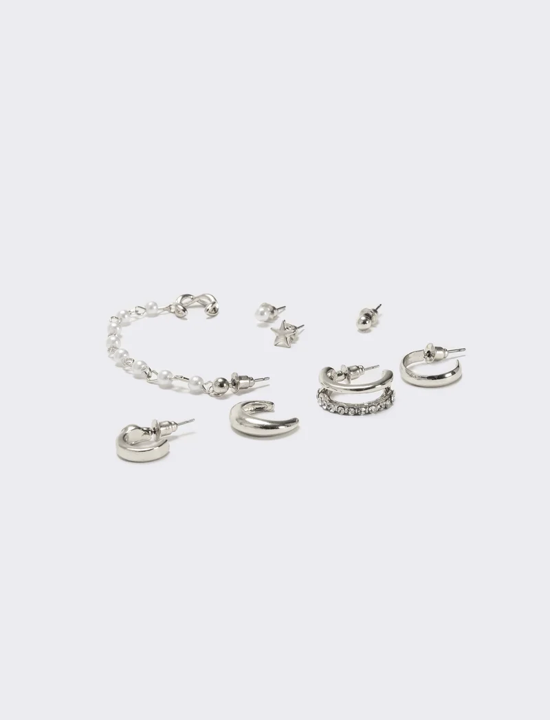 Orecchini 8 pezzi assortiti - Argento
