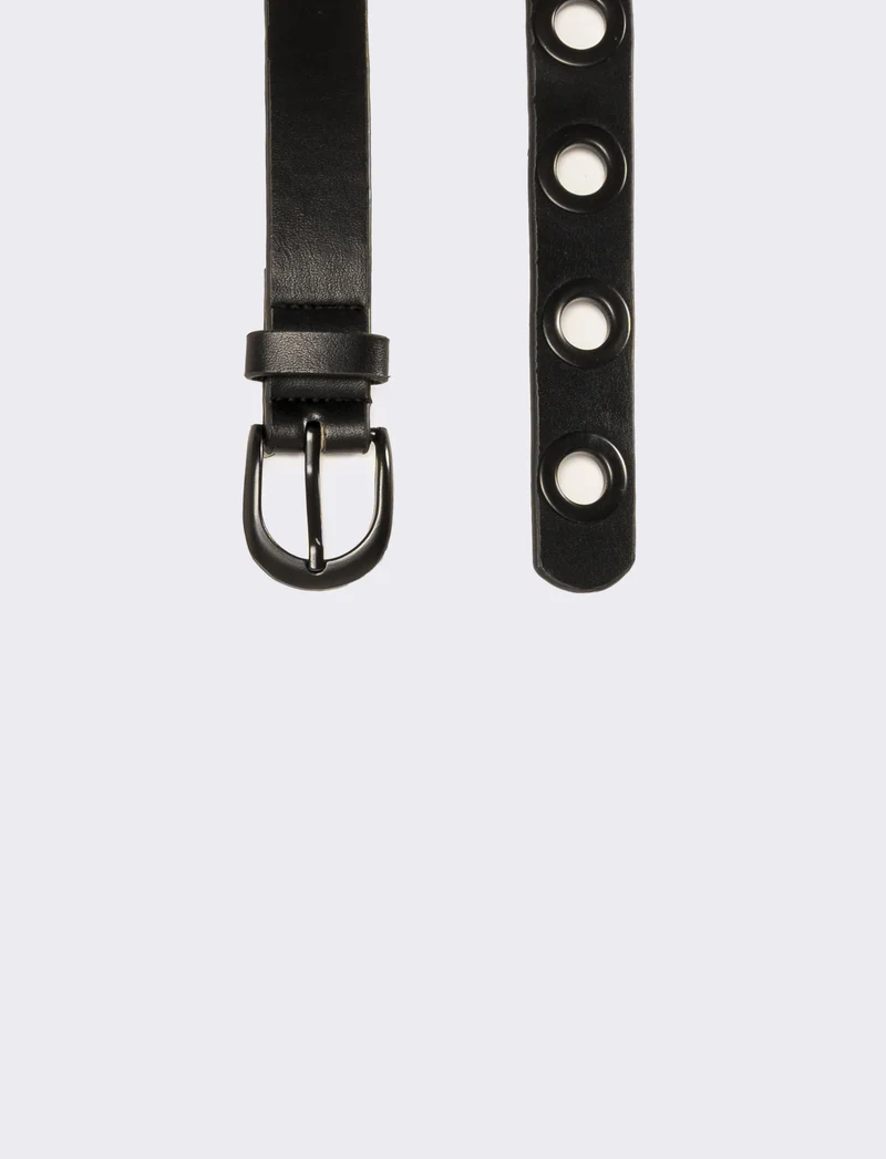 Cintura bambino con rivetti h 2,5 cm - Nero