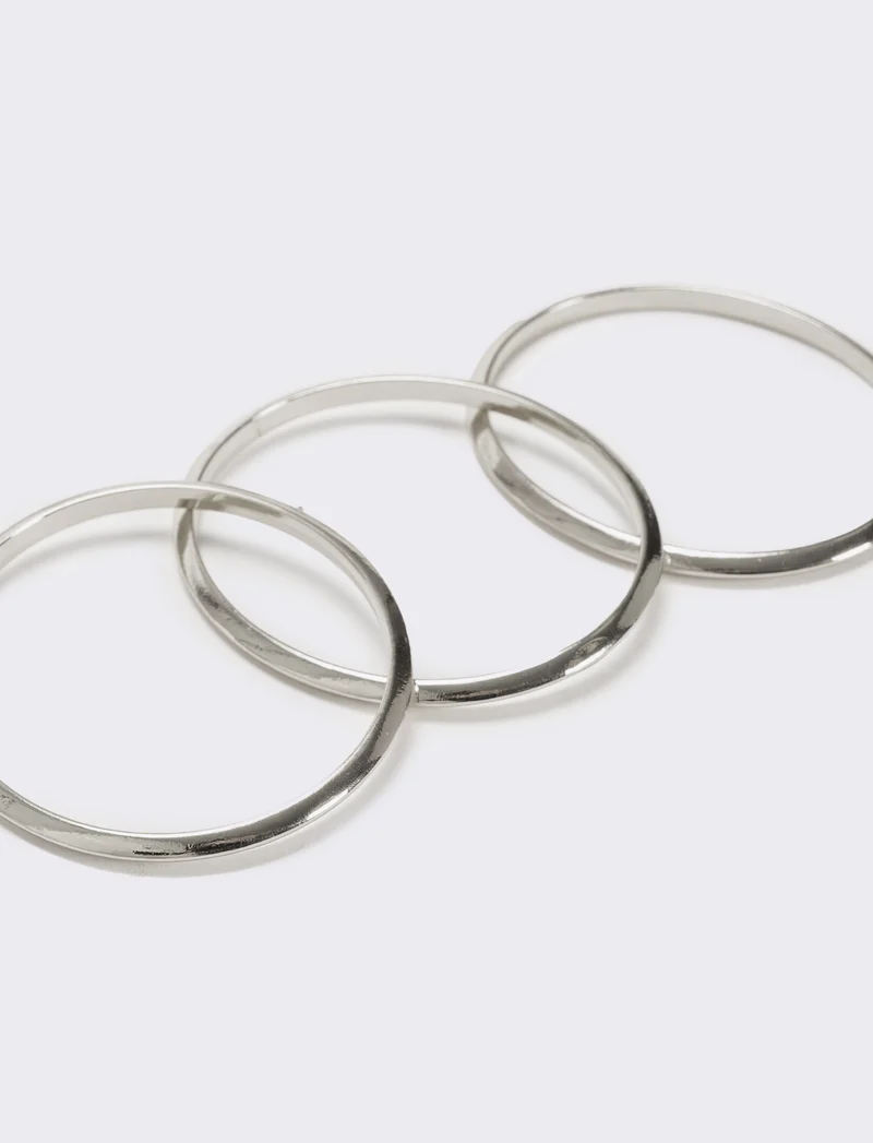 Card 3 bracciali oro argento e rose gold - Argento