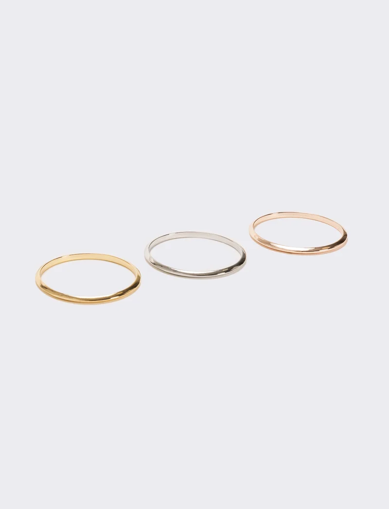 Card 3 bracciali oro argento e rose gold - Multicolore