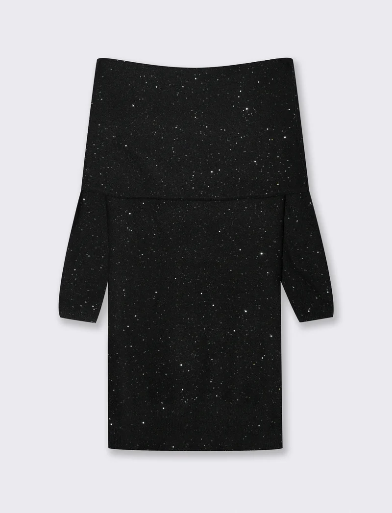 VESTITO OFF SHOULDER - Nero