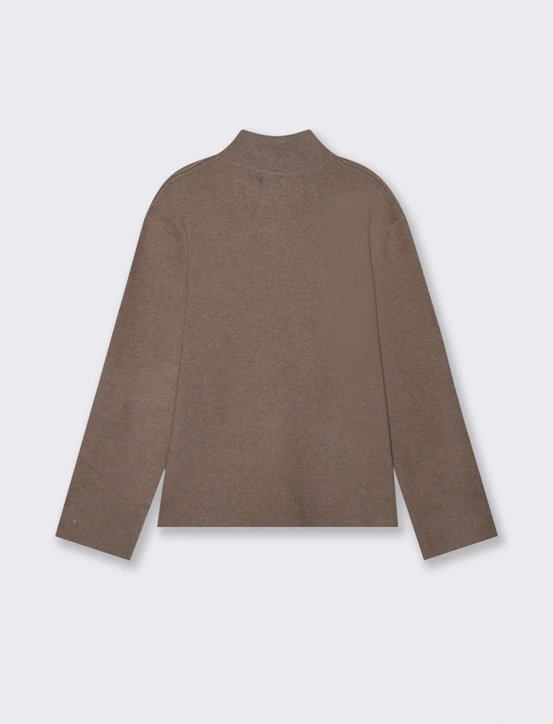 PULLOVER IN PUNTO MILANO - Tortora melange