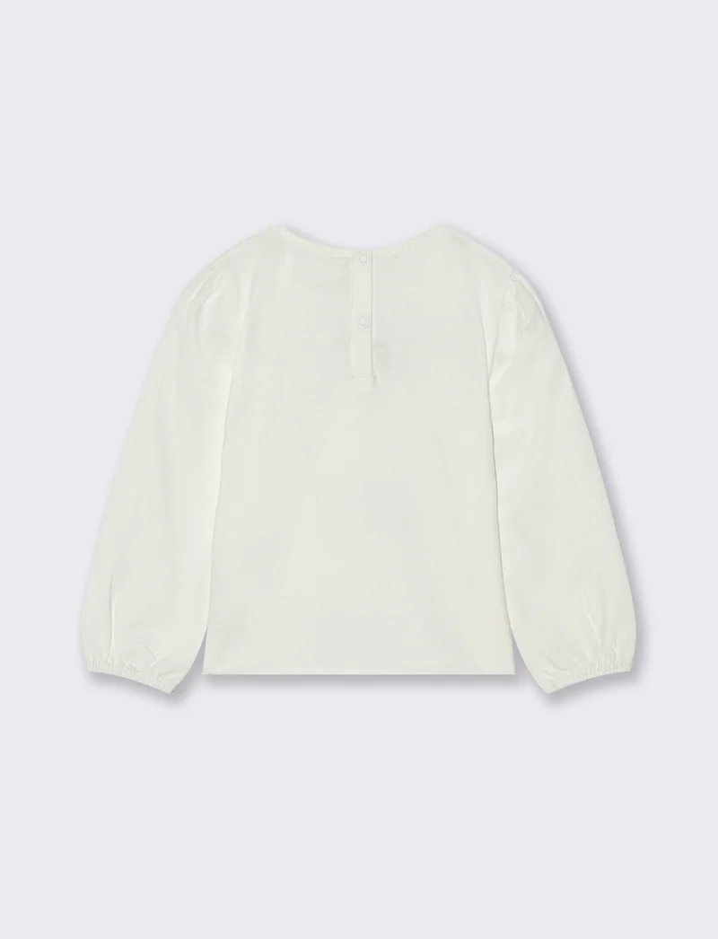T shirt con fiocchetti - Bianco latte