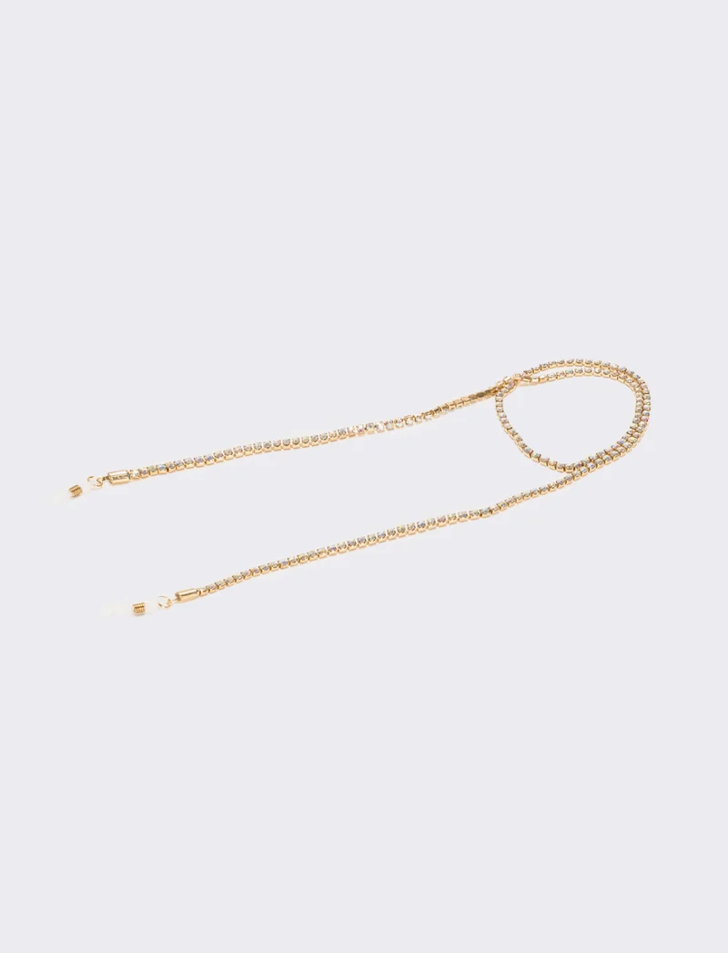 Laccio per occhiali con strass - Oro