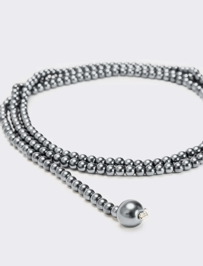 Collana saliscendi con perle eleganti - Grigio