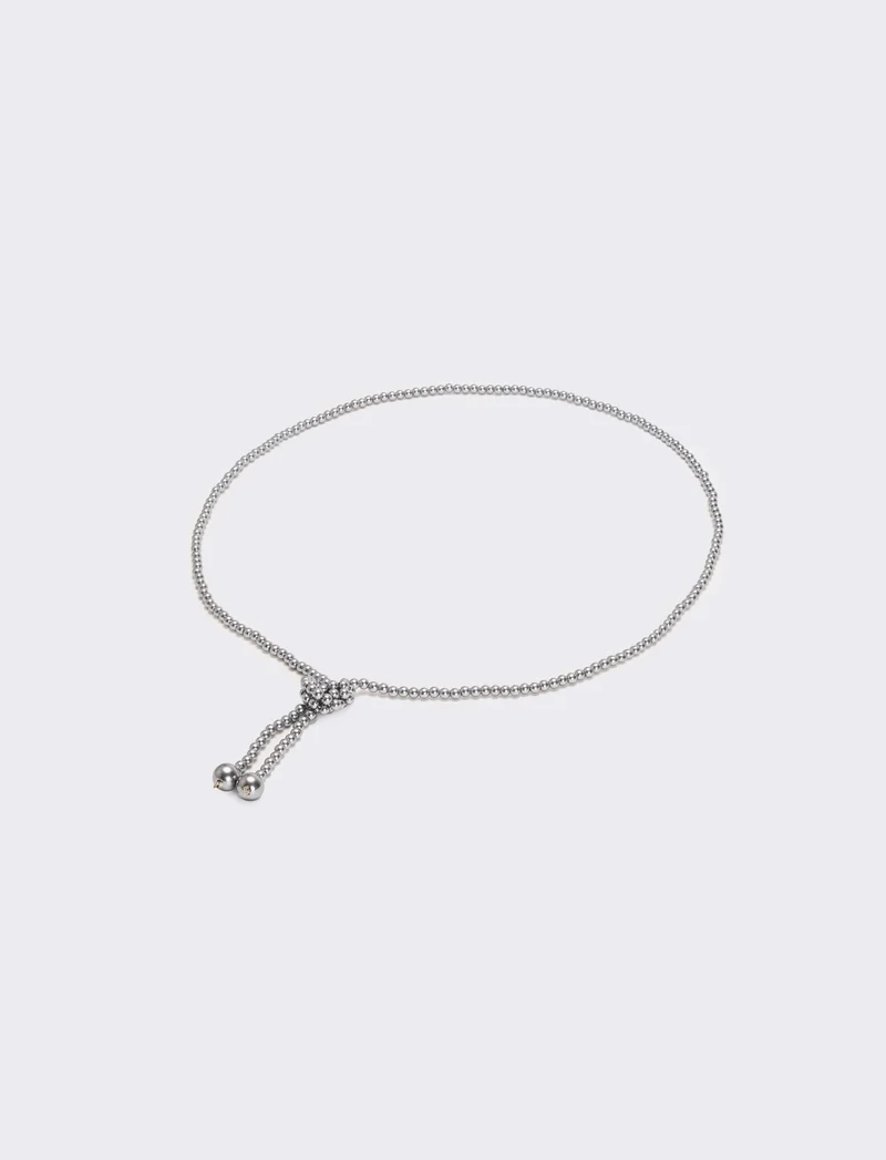 Collana saliscendi con perle eleganti - Grigio