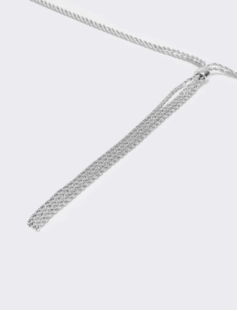 Collana saliscendi in strass elegante - Argento