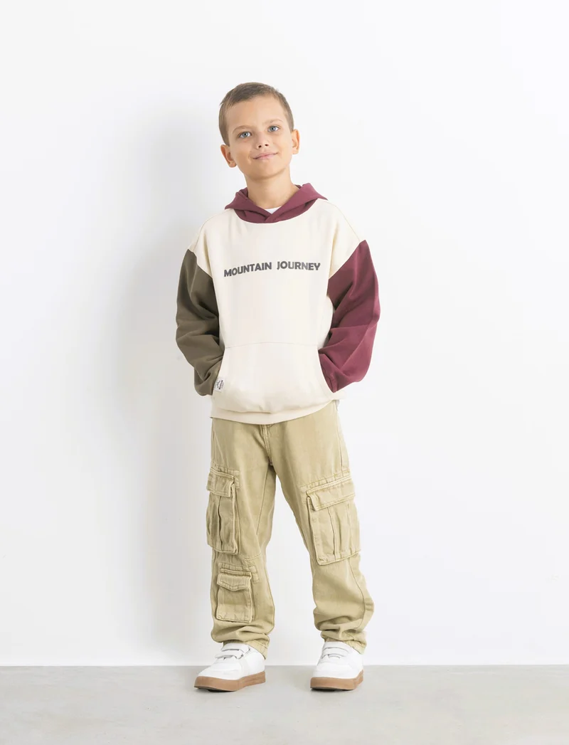 FELPA con cappuccio - Beige