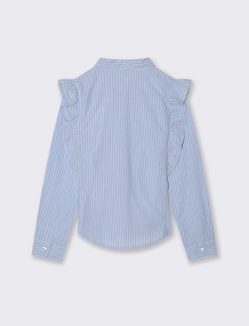 Camicia a righe da bambina con rouches - Righe