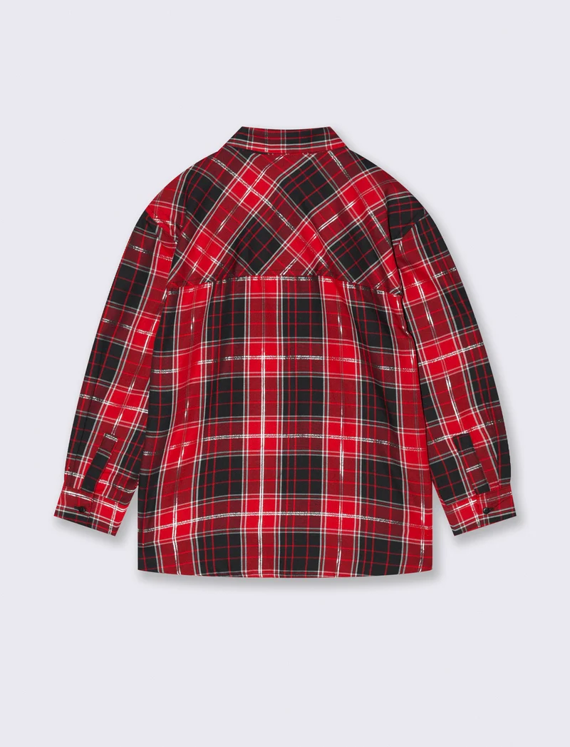 Camicia manica lunga con taschino. - Bordeaux