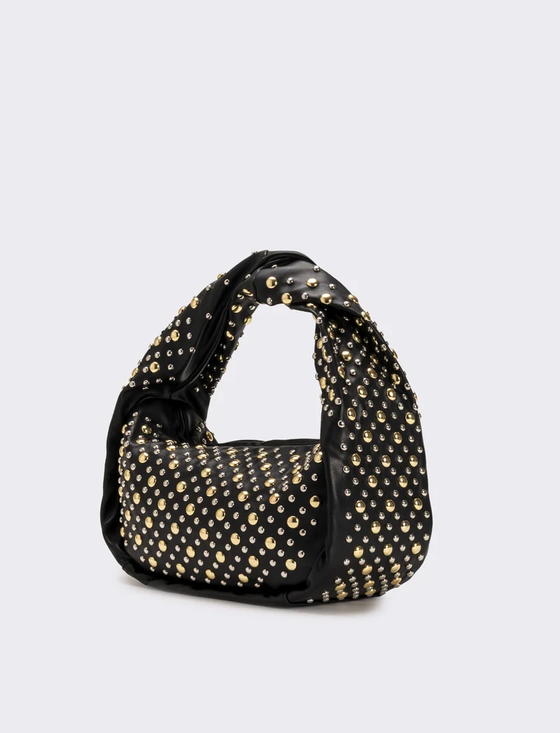 Borsa donna con borchie a bolla - Nero
