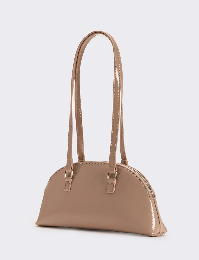 Borsa donna mezzaluna in vernice - Rosa