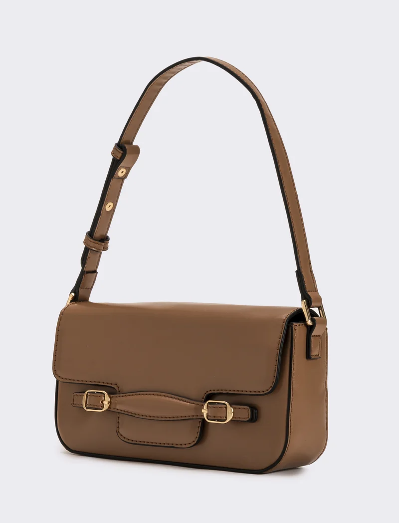 Tracolla donna con pattina - Beige