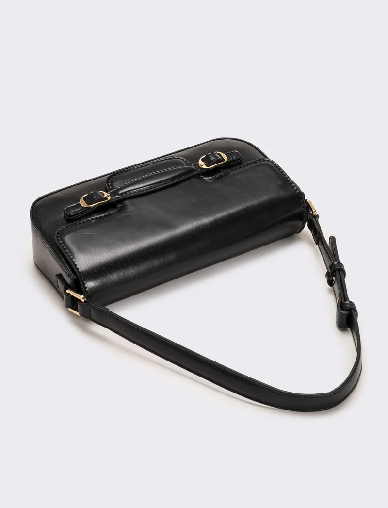 Tracolla donna con pattina - Nero