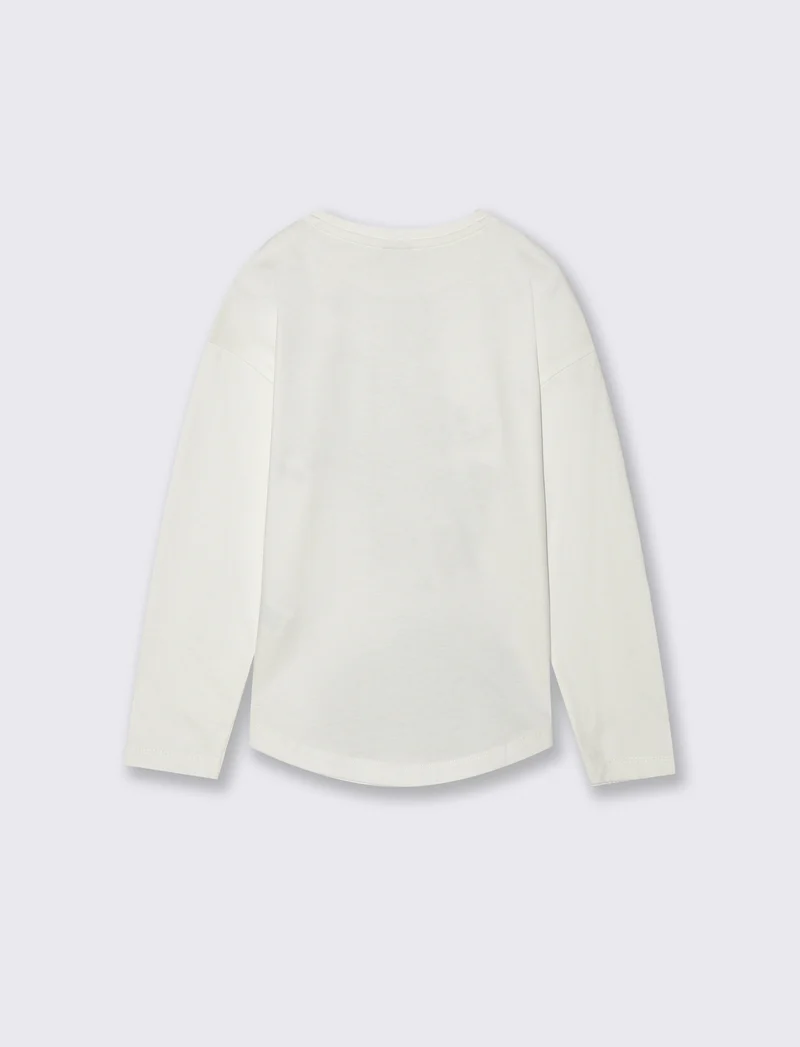 T-shirt maniche lunghe - Bianco sporco