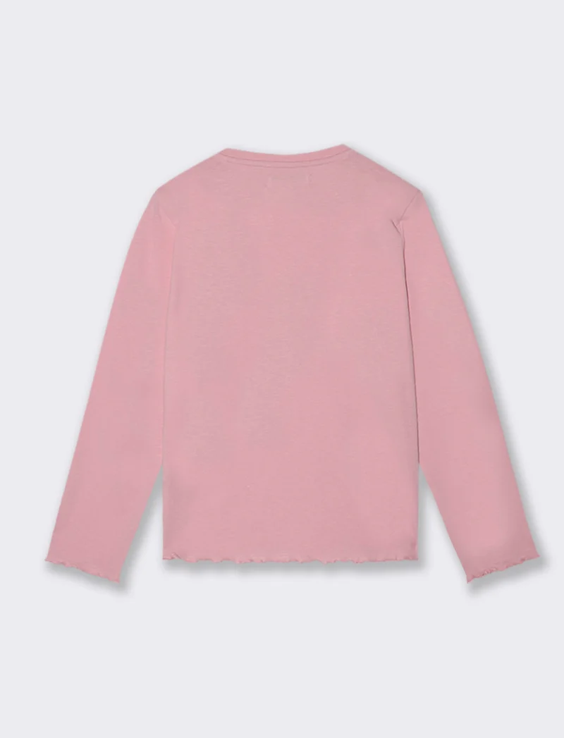 T-shirt orlo ondulato - Rosa