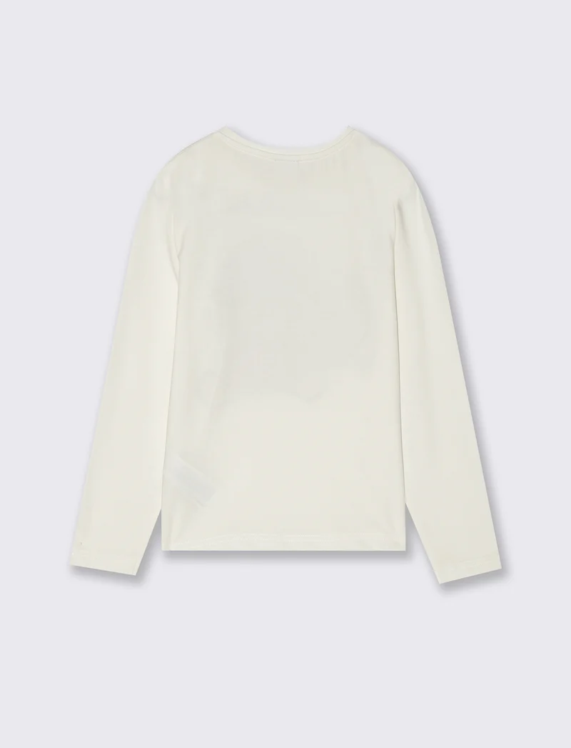 Tshirt da bambina orso - Bianco sporco