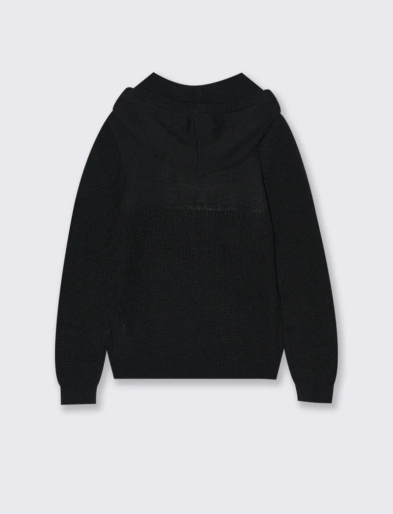 Maglione con cappuccio - Nero
