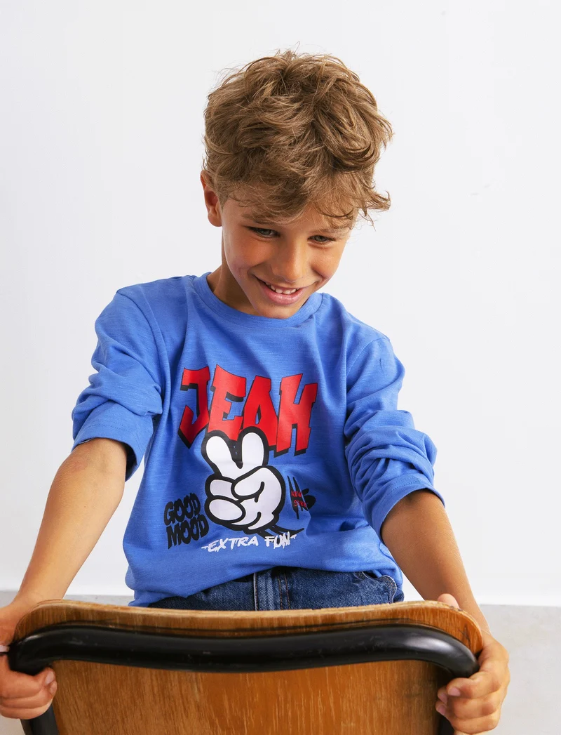 T-shirt maniche lunghe - Blu oceano