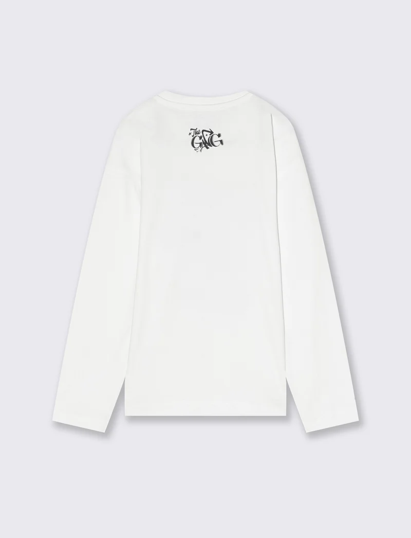 T-shirt maniche lunghe - Bianco sporco