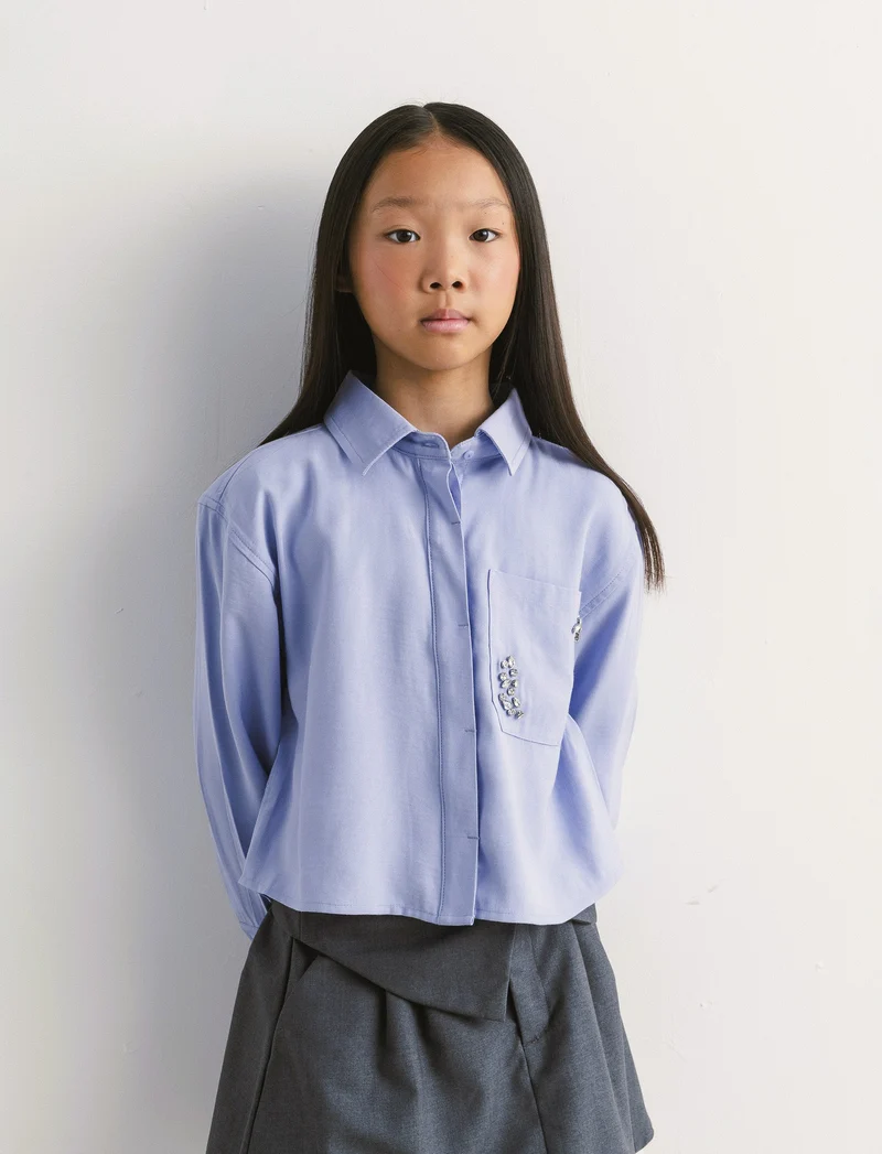 Camicia di flanella a quadri - Azzurro