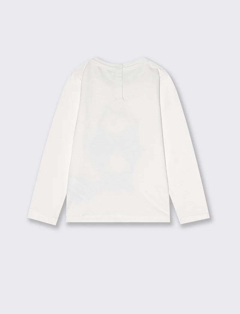 T shirt con stampa brillante - Bianco panna