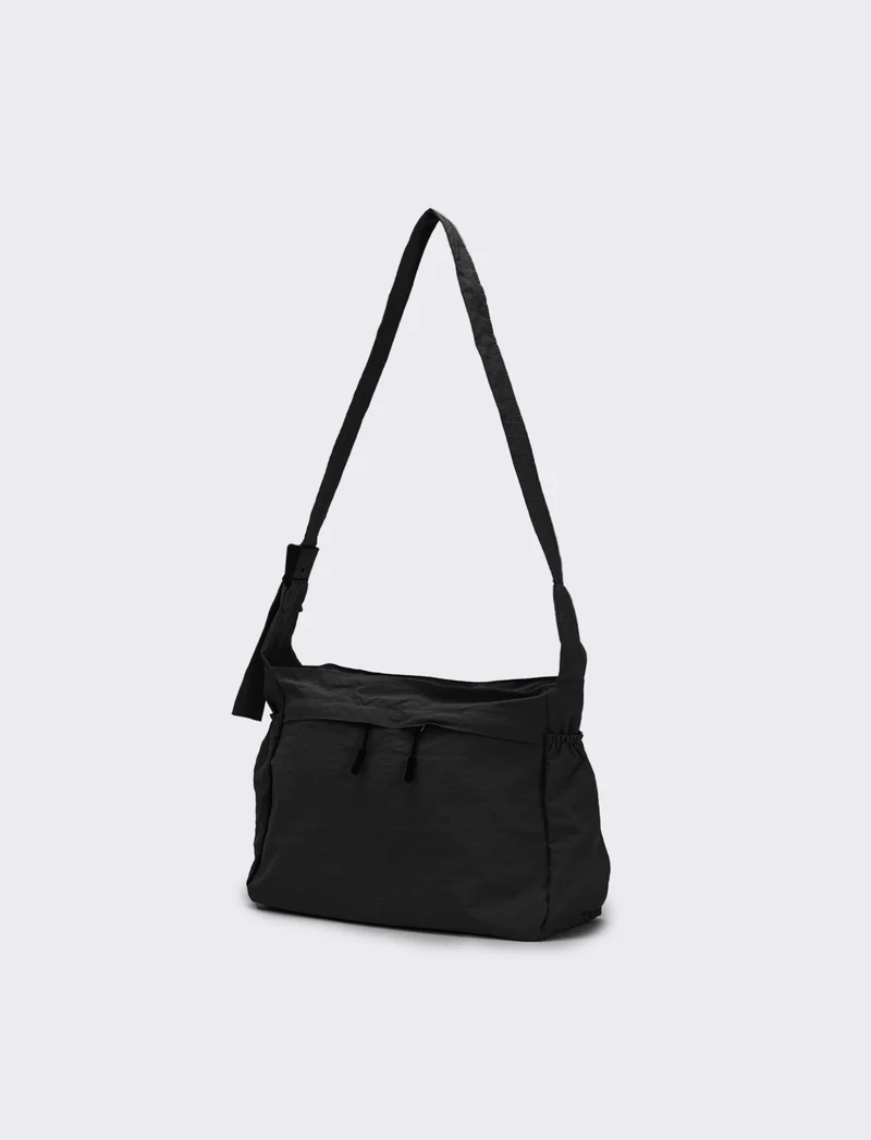 Borsa a tracolla in nylon - Nero