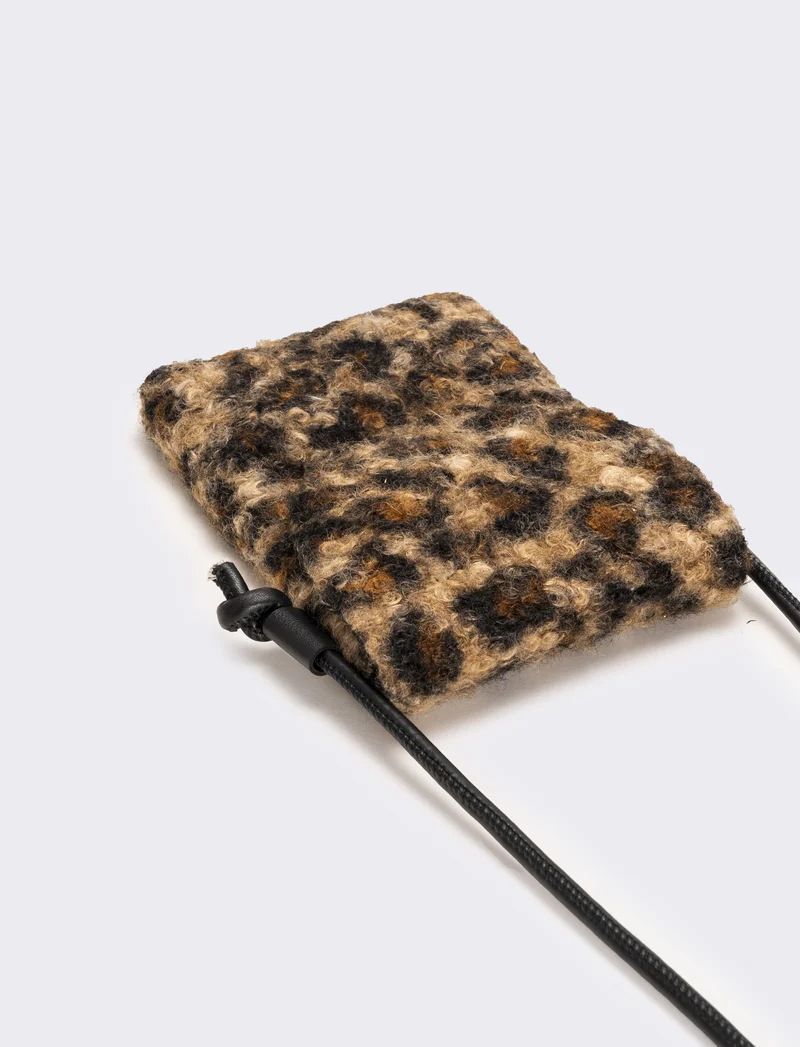 Borsetta portacellulare a tracolla donna - Leopardato