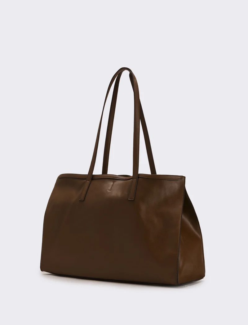 Borsa shopping basic donna - Marrone