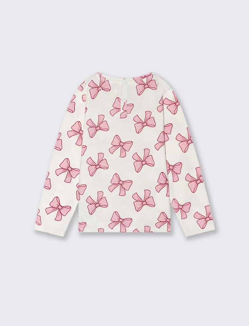 T shirt con fantasia all-over - Bianco latte