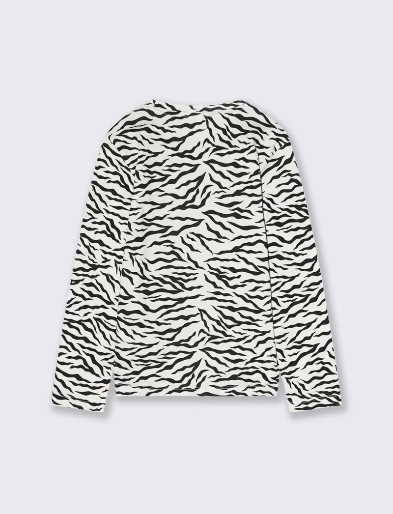 T-shirt in jersey stampata da bambina - Zebrato