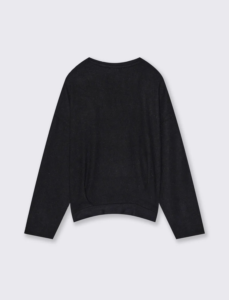 Maglia con paillettes reversibili - Nero