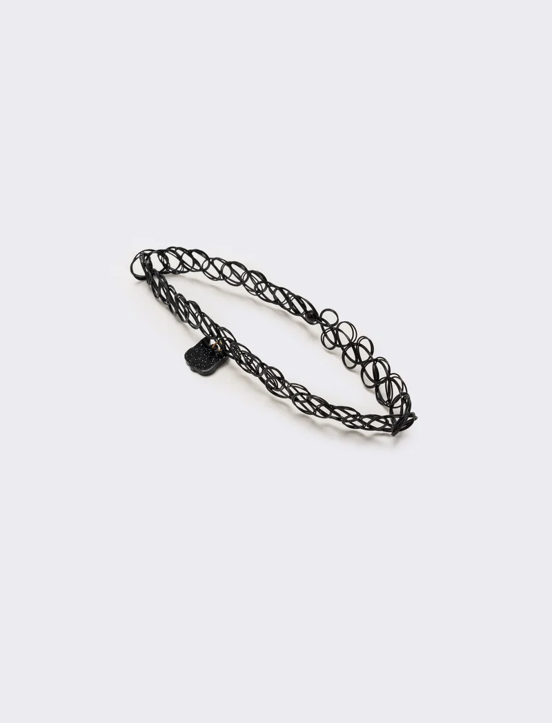 Velo halloween bambina con tattoo chocker - Nero