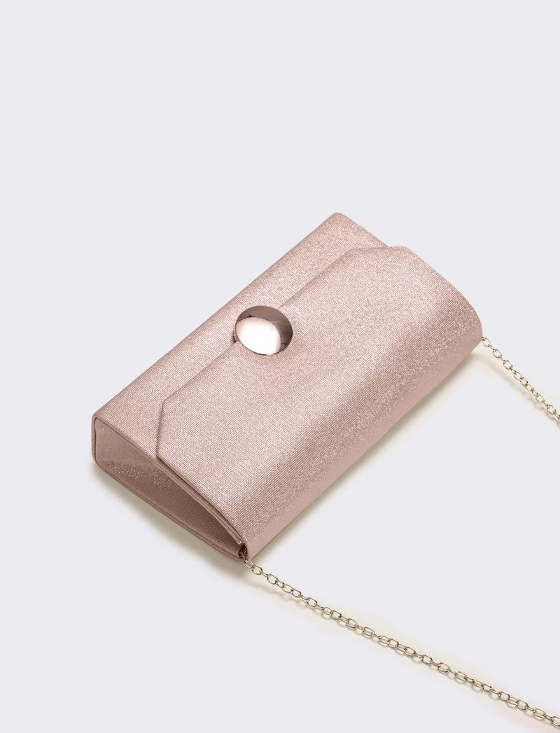 Pochette donna glitter con tracolla - Rosa